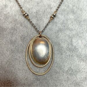 J&I sterling silver and goldfill triple oval pendant necklace 17" with extender